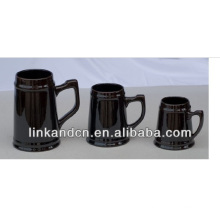 Haonai 2014 large black ceramic beer mugs,multi-sizes beer mug